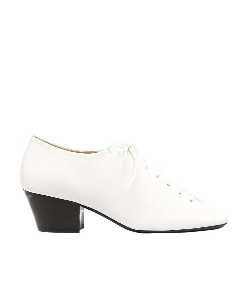 Lemaire Lace-up Tapered Heel Pumps In White