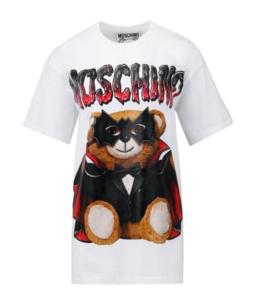 Moschino Teddy Bear Pattern Printed T-shirt In Black