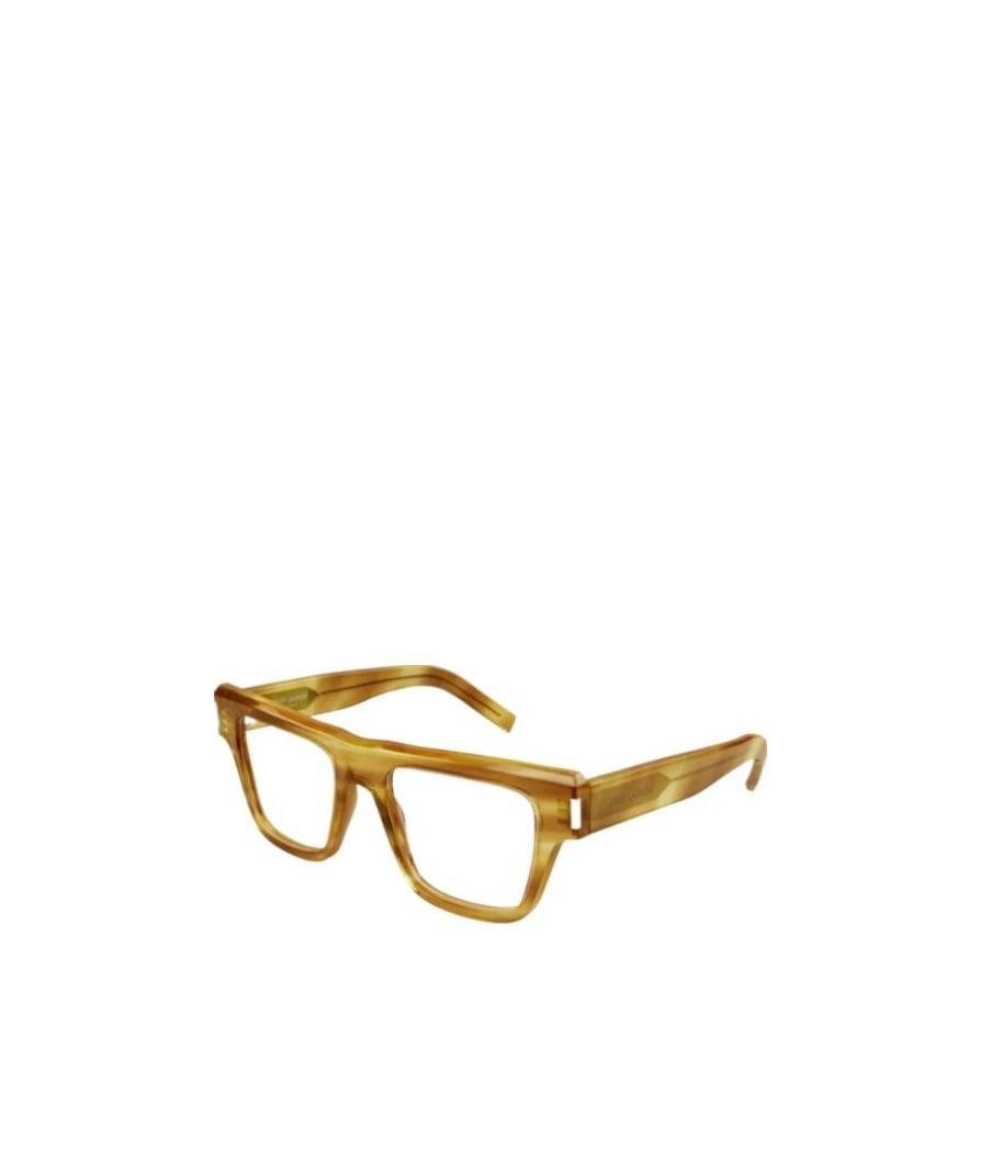 Saint Laurent Eyewear Square Frame Glasses In Brown