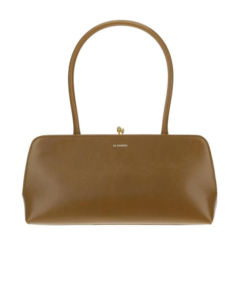 Jil Sander Kiss-lock Leather Shoulder Bag In Brown