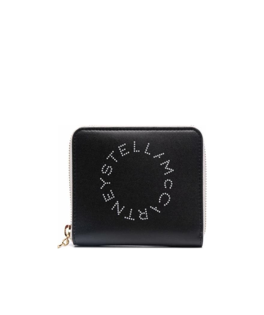 Stella Mccartney Stella Logo Zip-around Wallet In Black