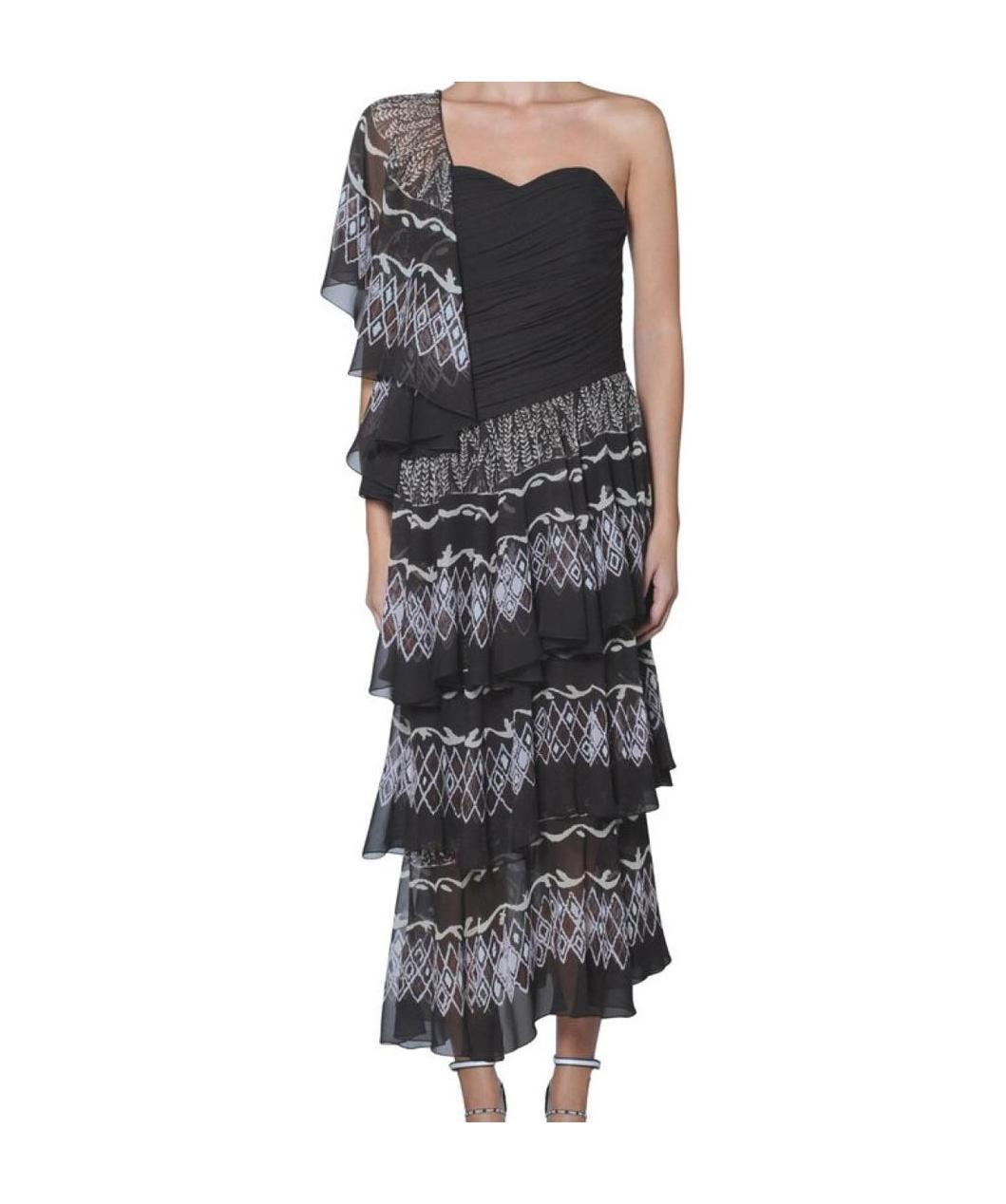 FENDI LAYERED PRINTED MAXI DRESS 