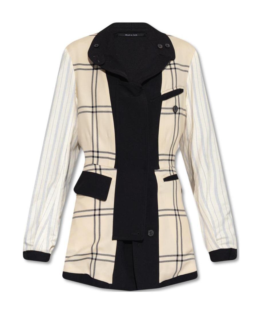 Maison Margiela Check-pattern Inside-out Jacket In Black