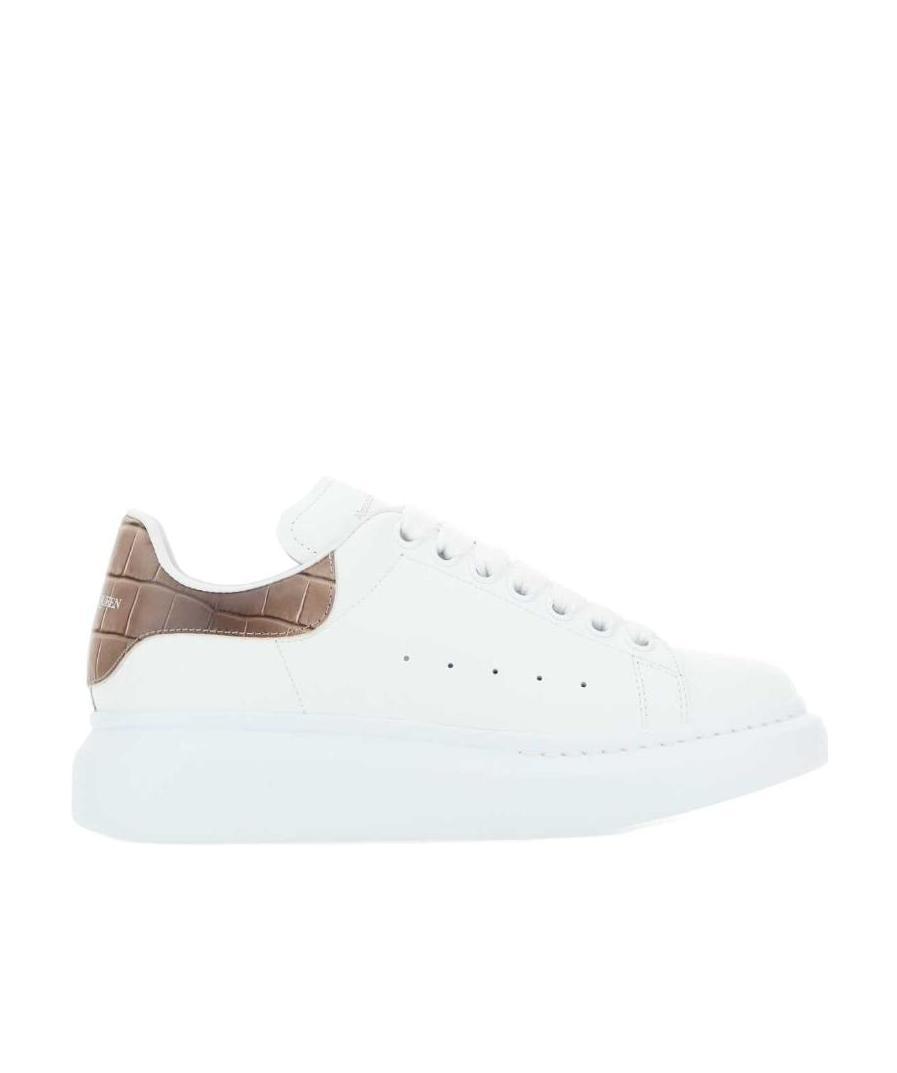 Alexander Mcqueen Crocodile-effect Low-top Sneakers In White