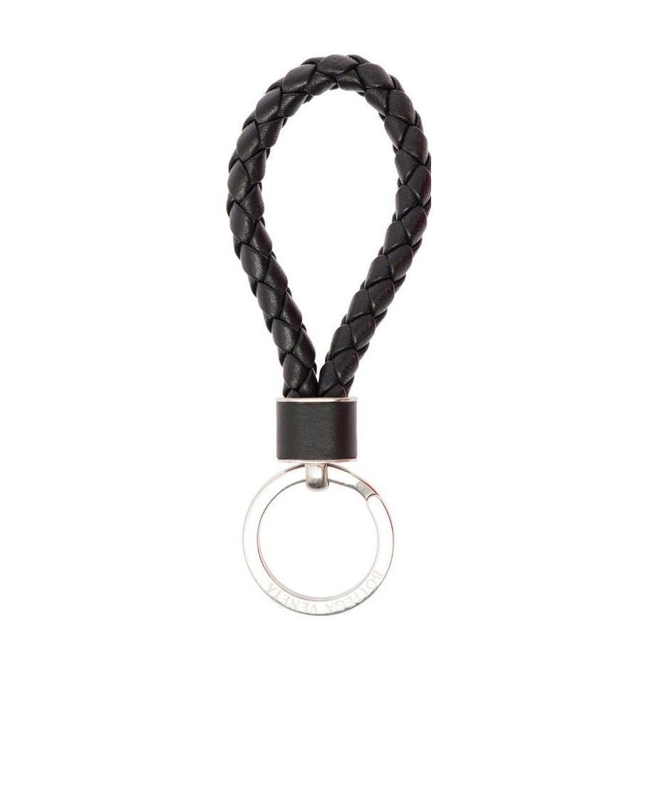 Bottega Veneta Braided-strap Detail Key Ring In Black