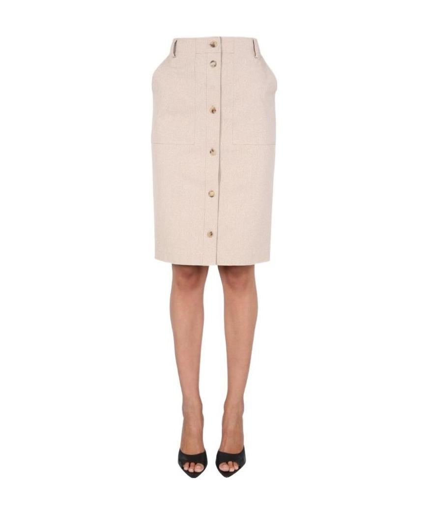 Moschino Button-up Midi Skirt In Pink