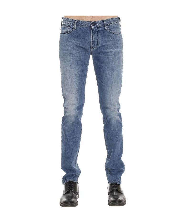 Armani Jeans Label Jeans In Blue