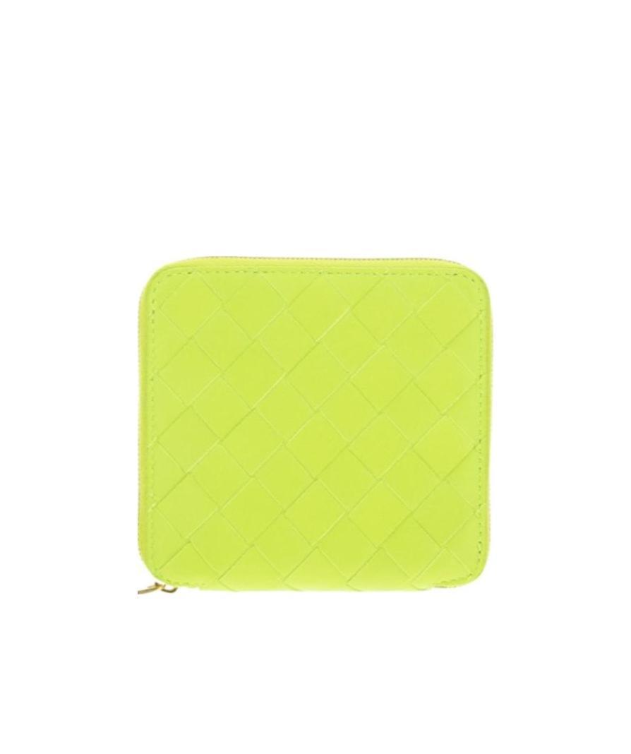Bottega Veneta Logo Zipper Wallet In Yellow