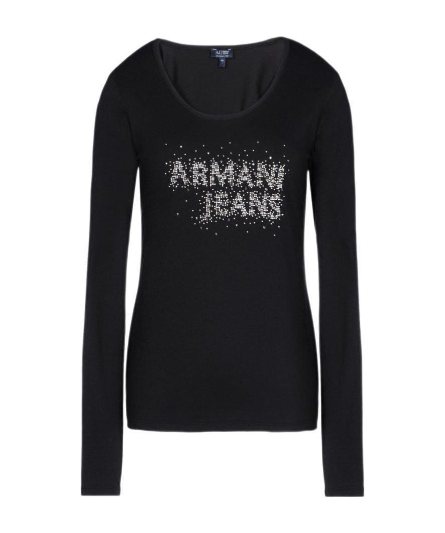 Shop Armani Jeans Logo Details T-shirt In Black