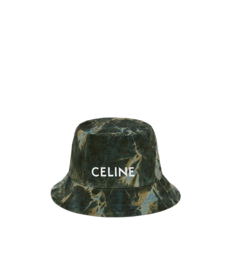 Celine Tie-dye Bucket Hat In Corduroy In Black