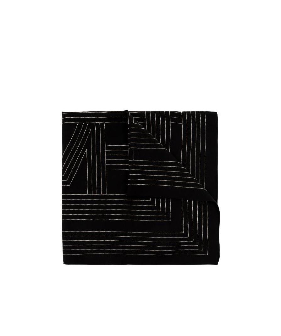 TOTÊME TOTÊME LOGO EMBROIDERED STRIPE SCARF