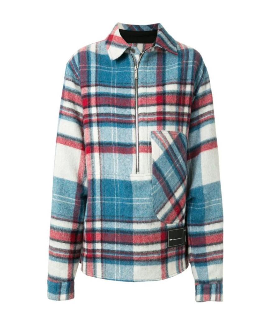 We11 Done Checked-print Shirt Jacket In Multicolor