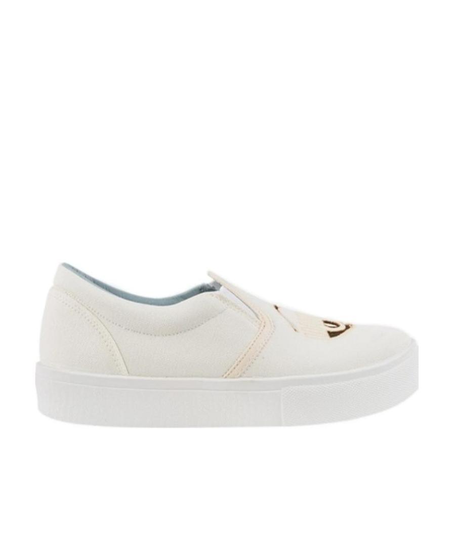Chiara Ferragni Logo Round-headed Casual Sports Shoes In White
