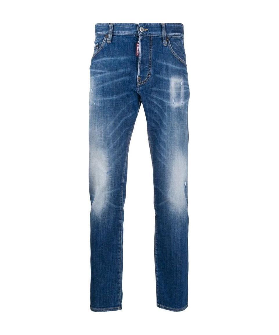 Dsquared2 Distressed Slim-fit Jeans In Blue