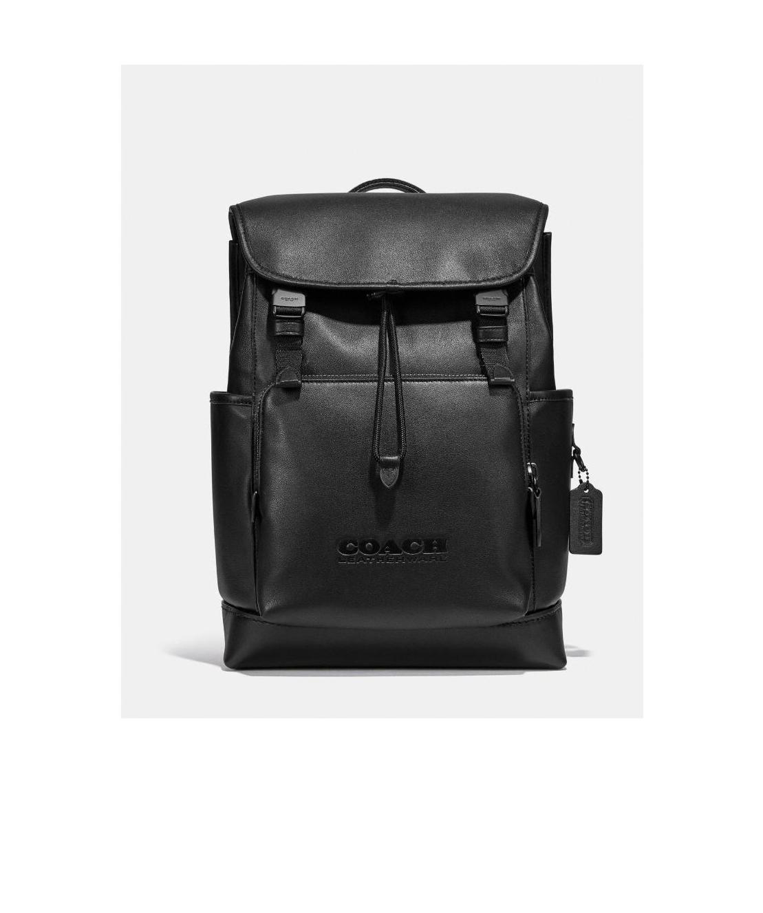 Coach Embossed-logo Detail Backpack In Black