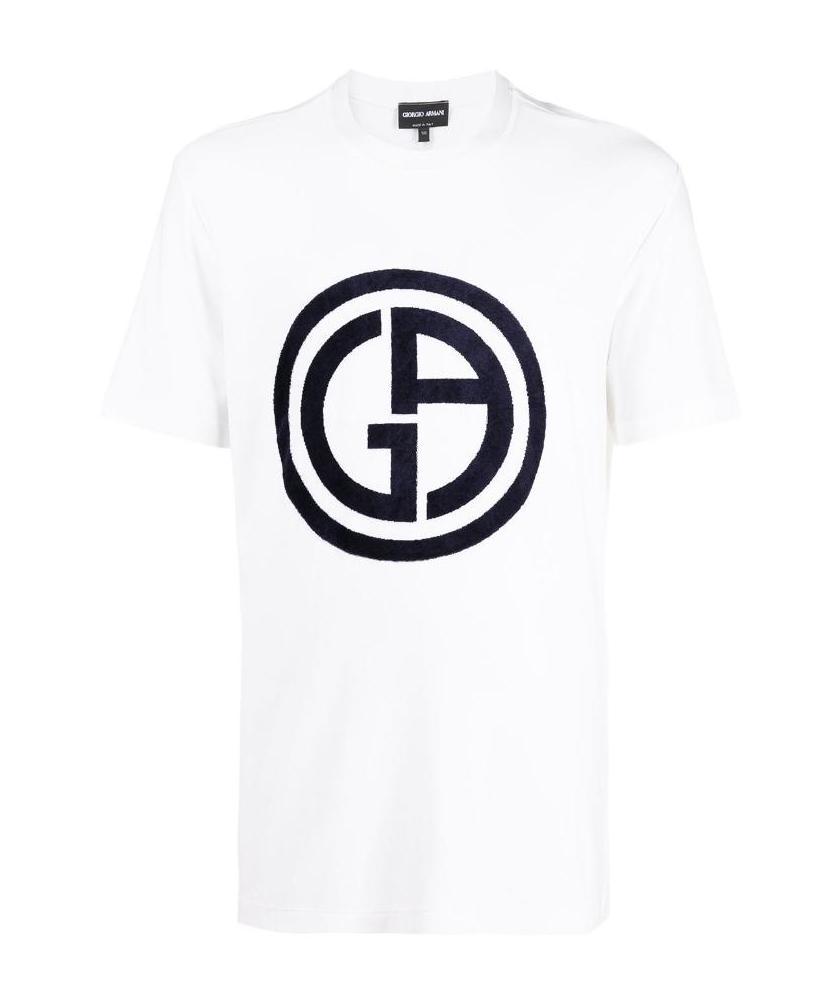 Giorgio Armani Logo Print T-shirt In White