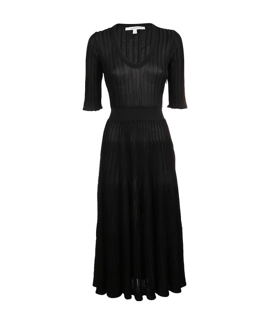 Barbara Casasola Striped Design Dress In Black