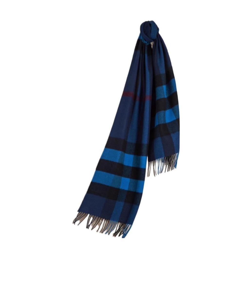Burberry Plaid Cashmere Scarf In Black