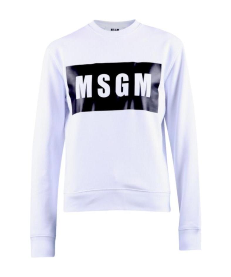 Msgm Printed French Cotton-terry Sweatshirt In White