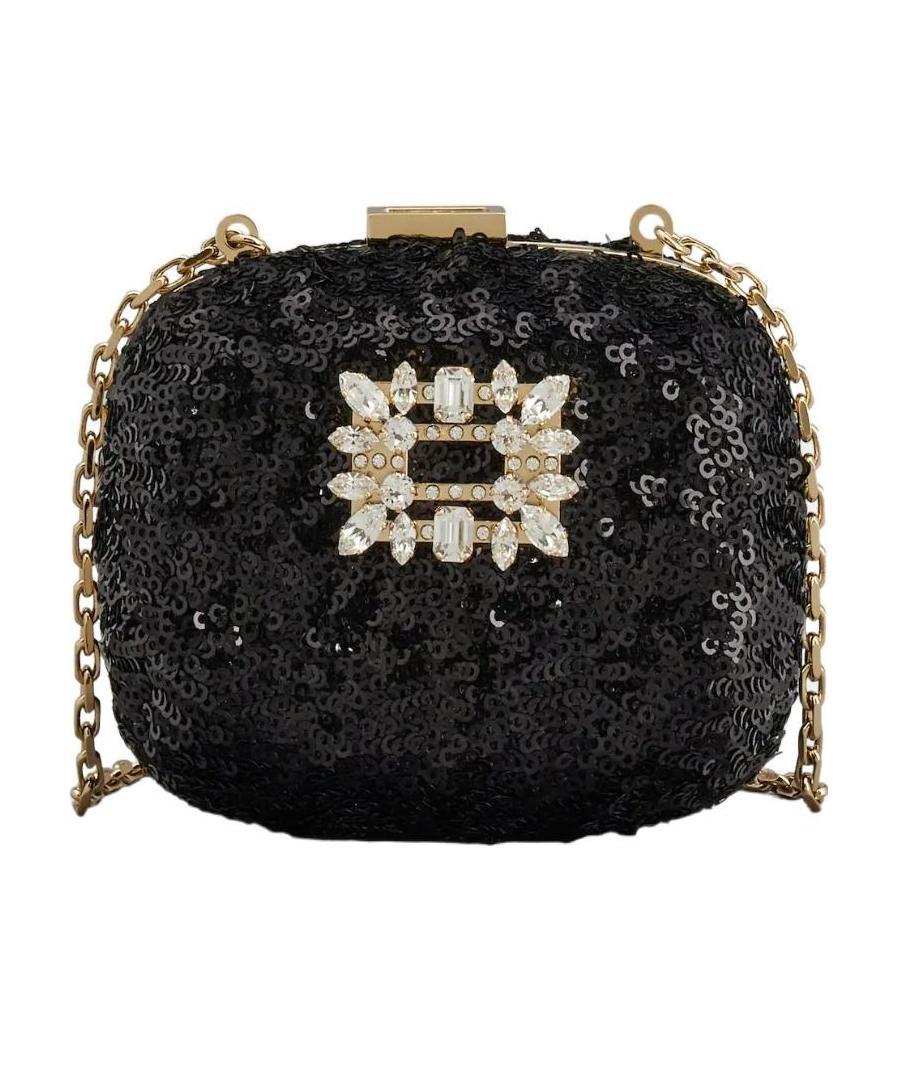 Roger Vivier Sequin Embellished Clutch Bag In Black