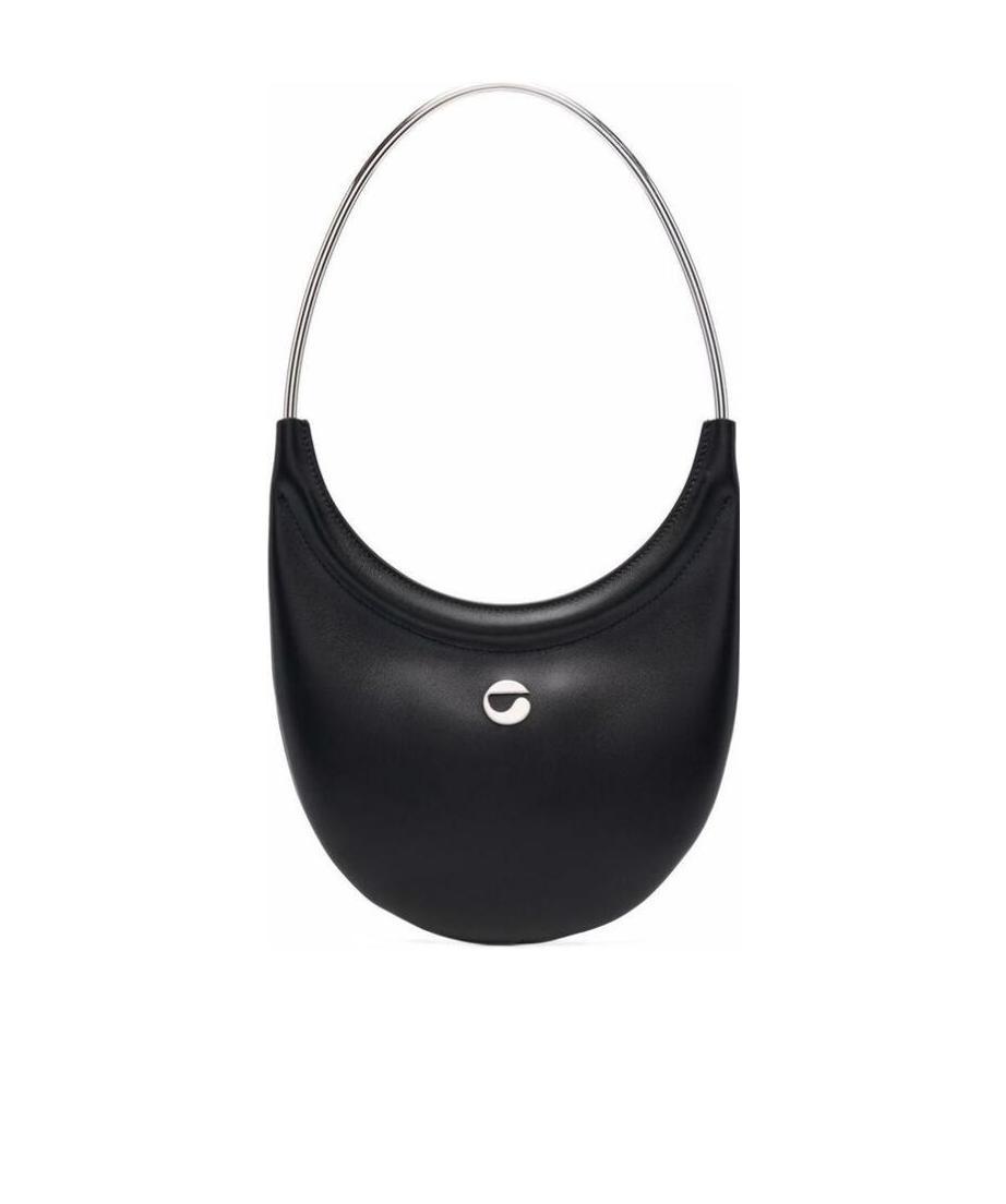 Coperni Ring Swipe Leather Shoulder Bag In Black