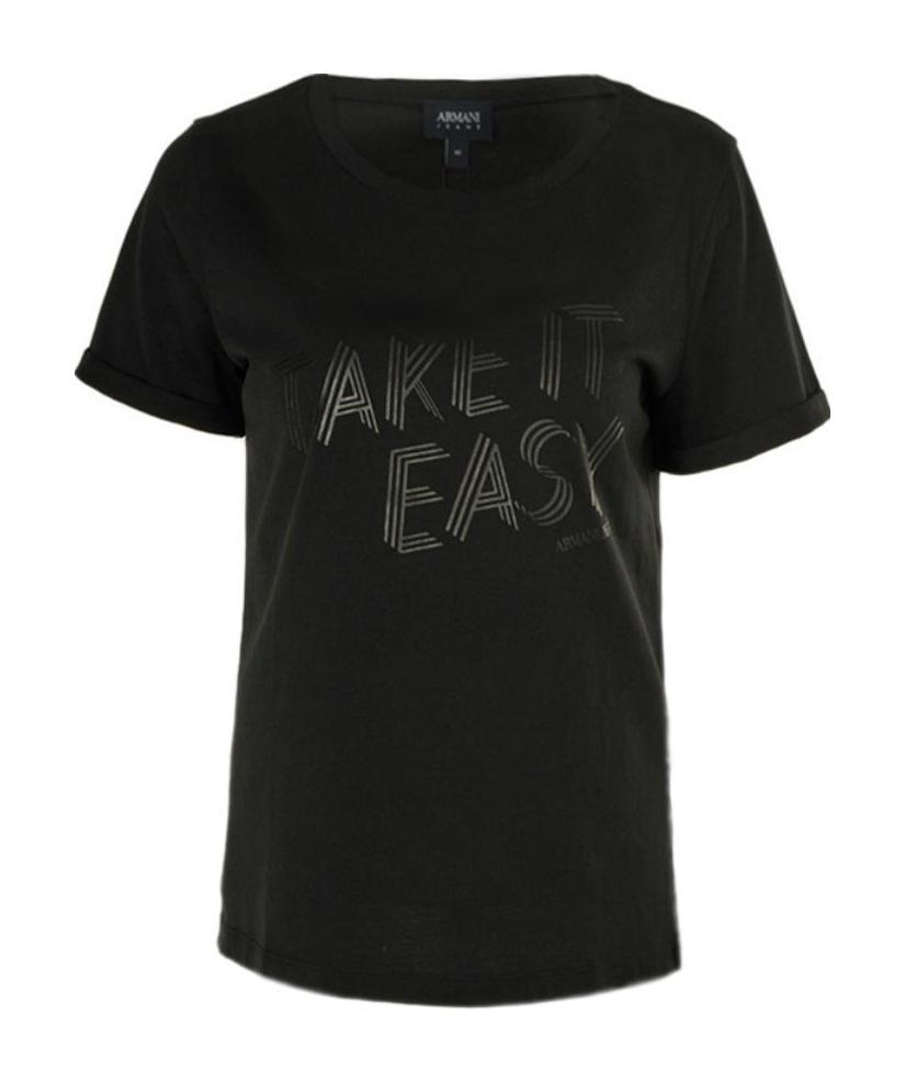 Shop Armani Jeans Letter Logo T-shirt In Black