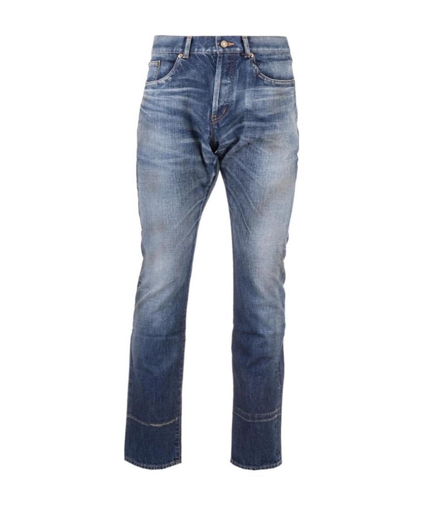Saint Laurent Straight Cut Jeans In Blue