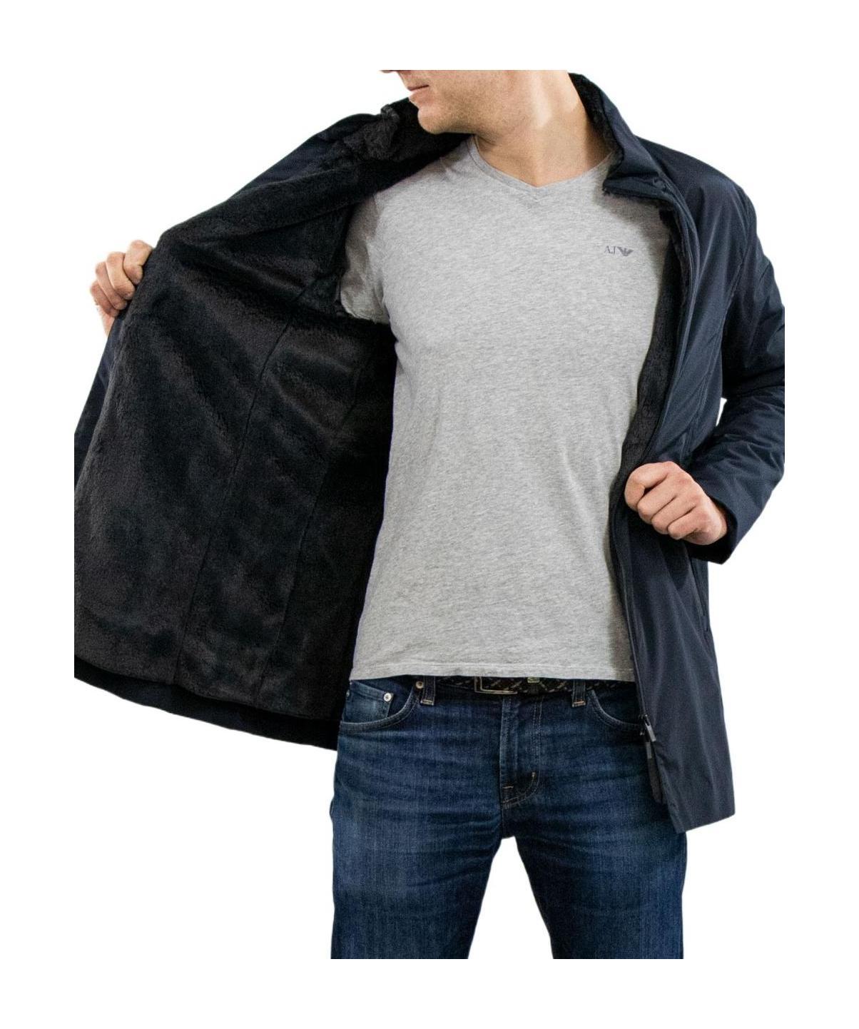 Armani Collezioni Cotton Suit With Suede Lining In Black