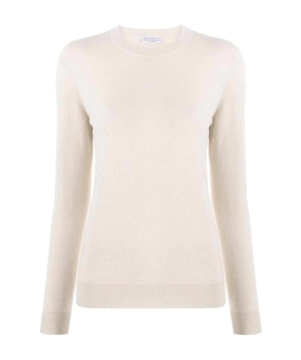 Brunello Cucinelli Knitted Cashmere Jumper In White