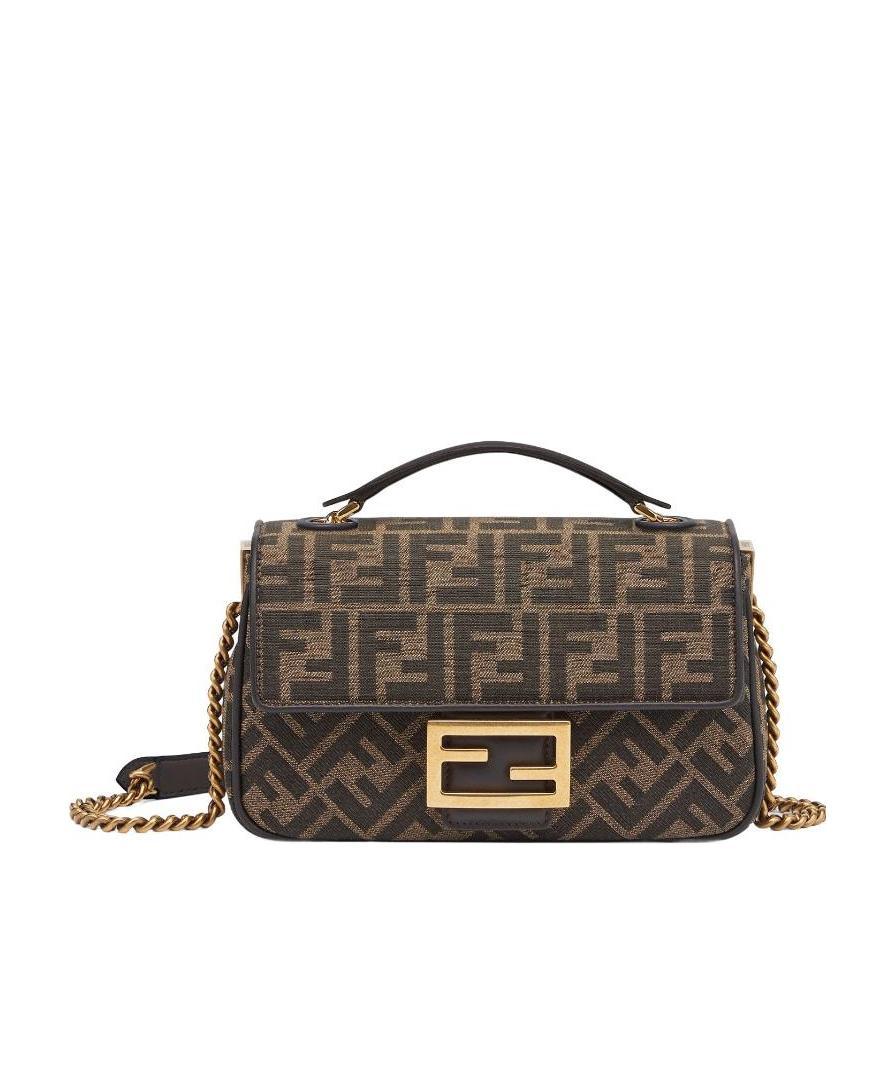 Fendi Mini Baguette Shoulder Bag In Black