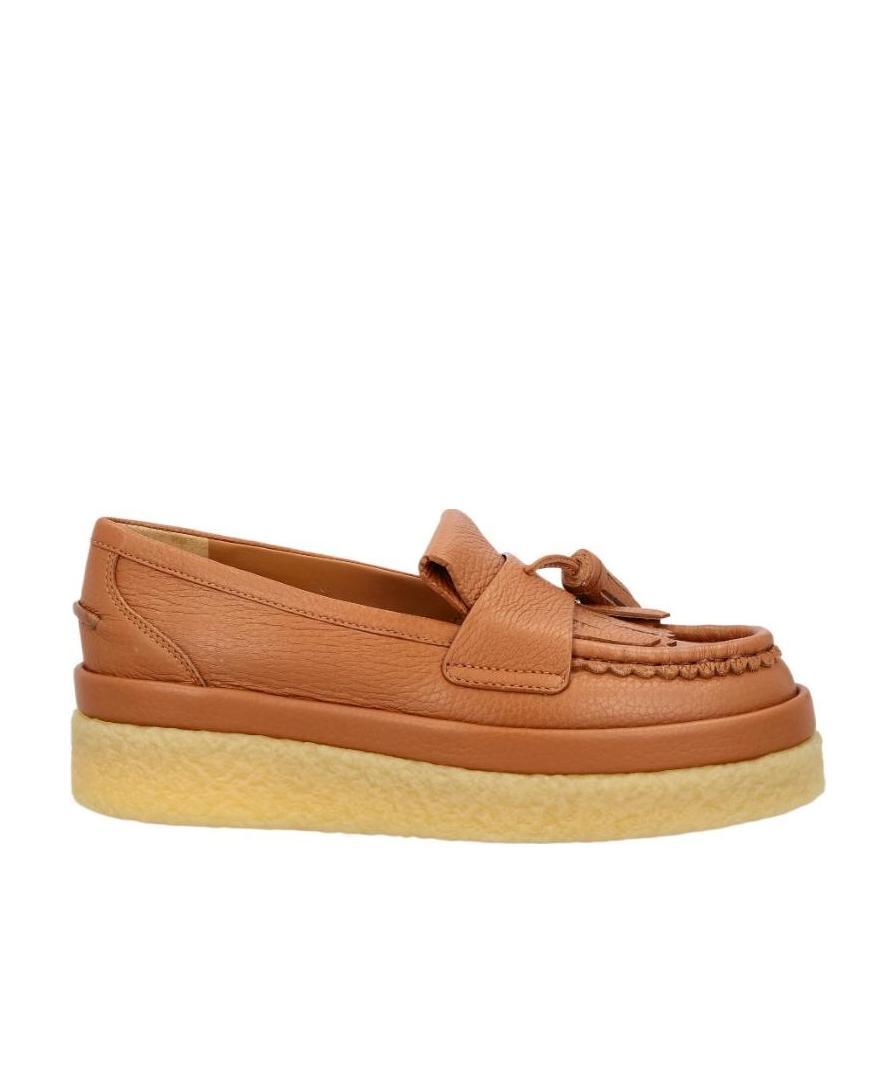 Chloé Jamie Platform Leather Loafers In Brown