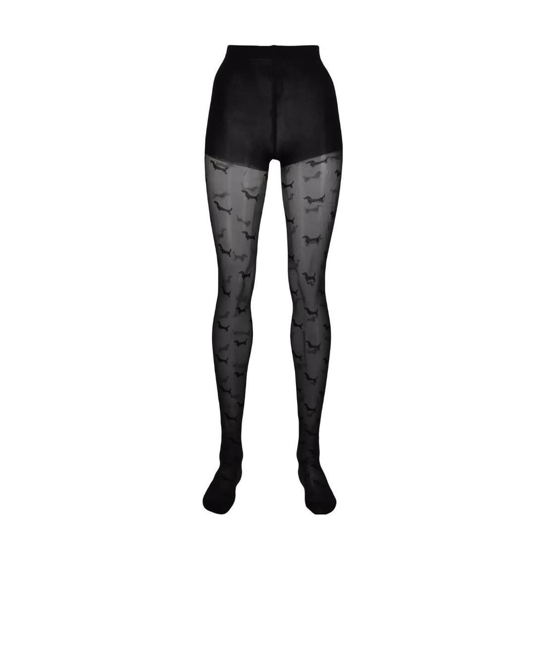 Thom Browne Hector-motif Tights In Black