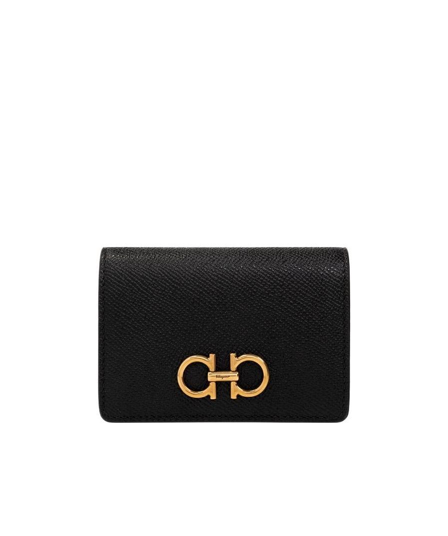 Ferragamo Logo Wallet In Black