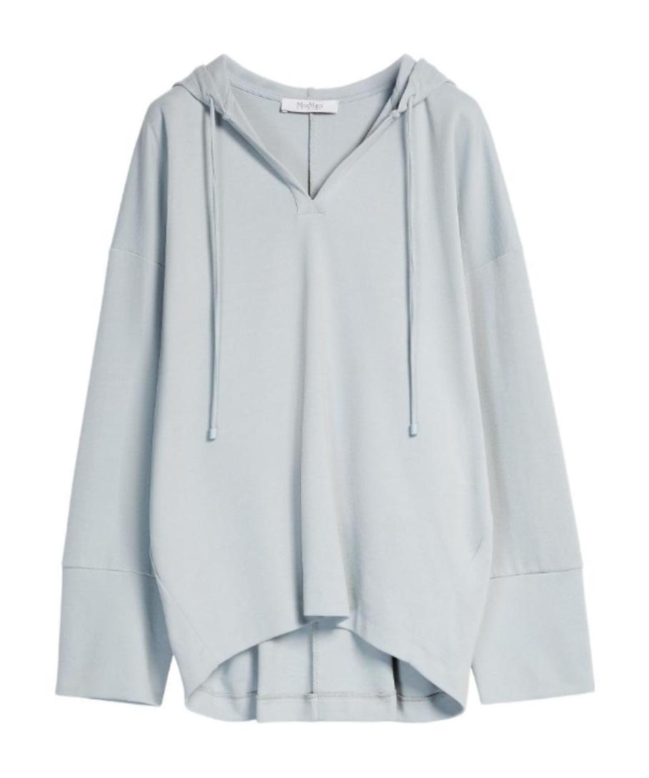 Shop Max Mara Hooded Hoodie With Large Profile In White