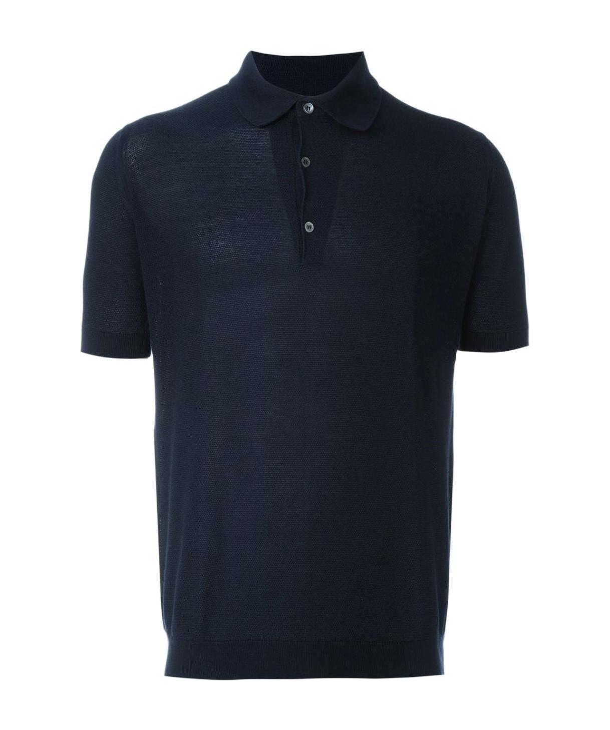 John Smedley Navy Roth Pique Polo Shirt In Black