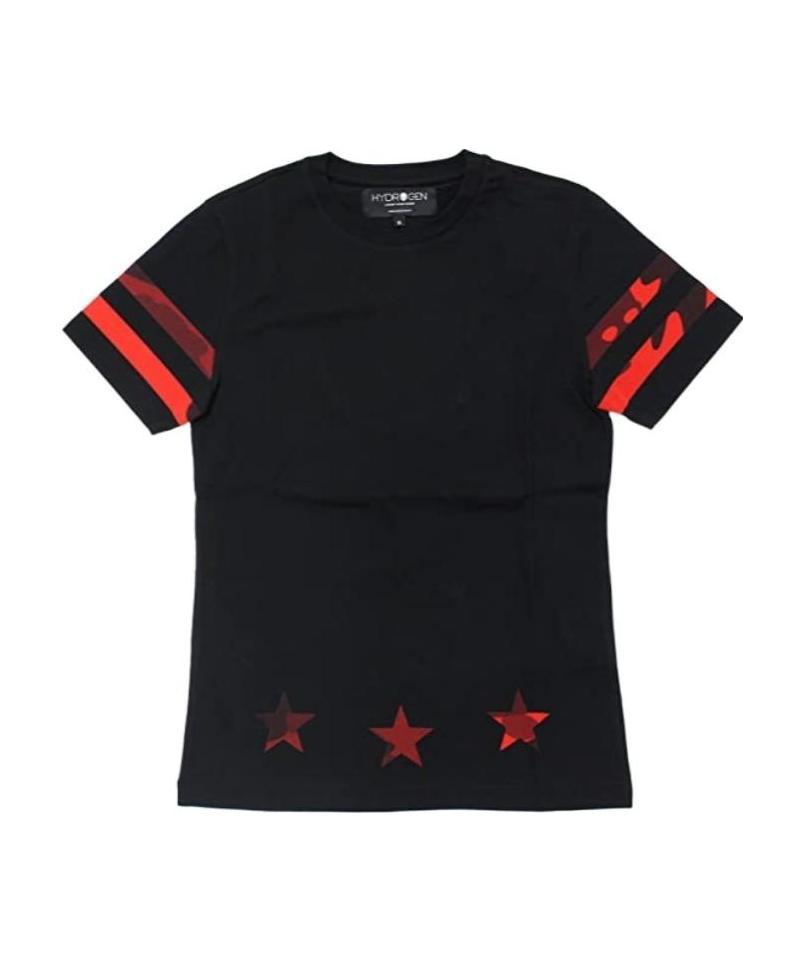 Hydrogen T-shirt With Round Neck And Short Sleeves In Black