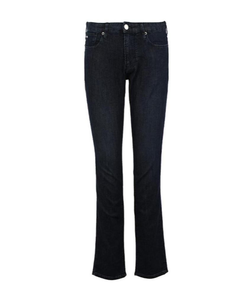 Emporio Armani Logo Embroidered Skinny Jeans In Black
