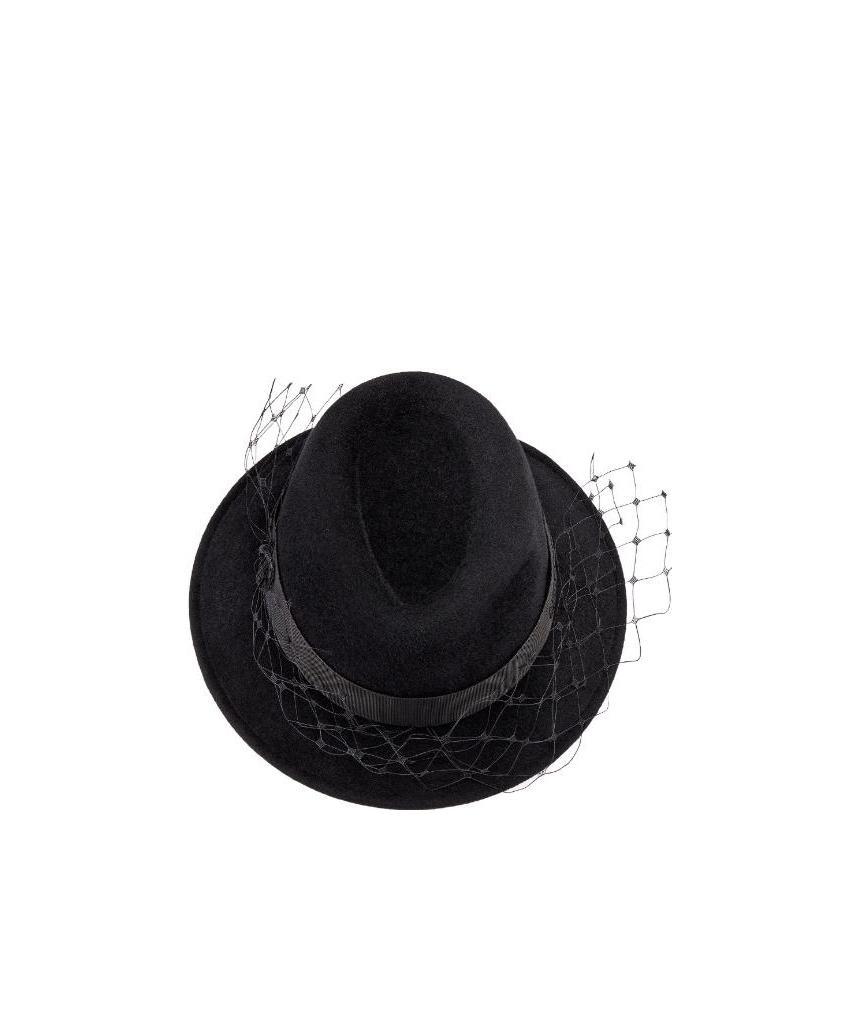 Dior Narrow-rimmed Hat With Veil In Black