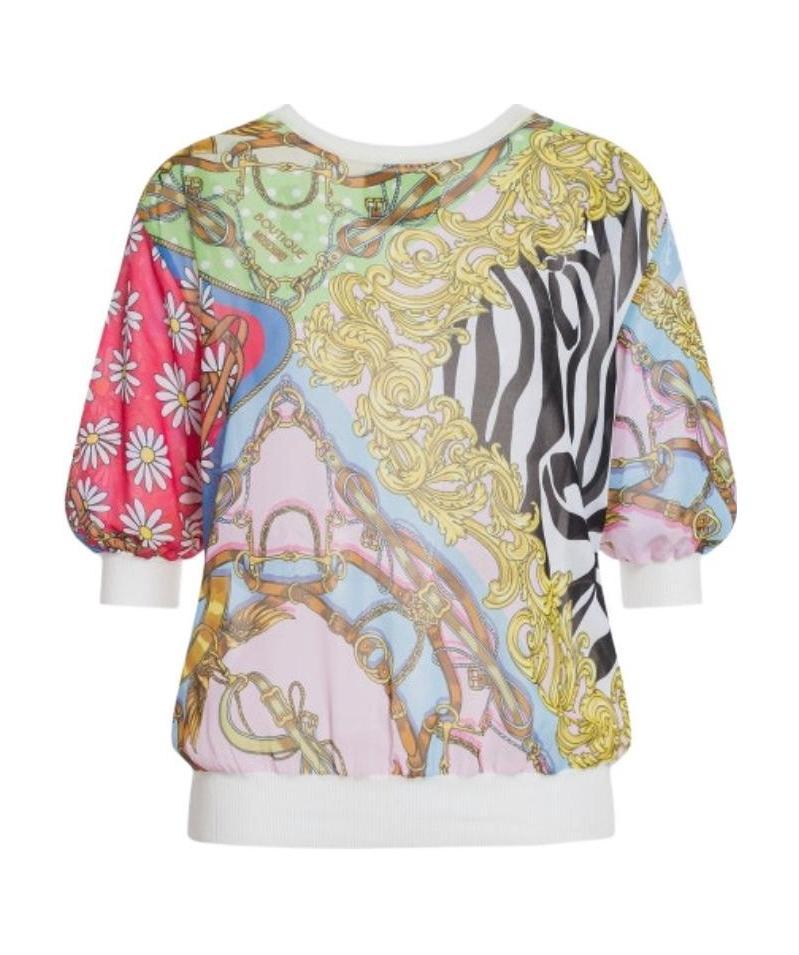 Moschino Mix Scarf Pattern Sweater In Multicolor