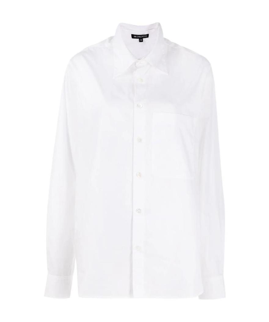 Ann Demeulemeester Alla Cotton Poplin Shirt In White