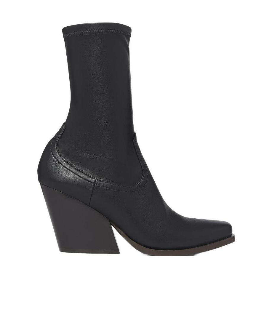 Stella Mccartney Cowboy Womens Manmade Wedge Boots In Black