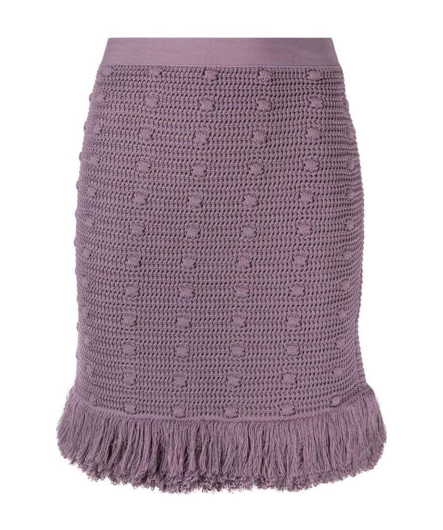 Bottega Veneta Knitted Mini Skirt In Purple