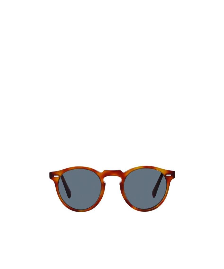 Oliver Peoples Mens Brown Gregory Peck Tortoiseshell Round-frame Sunglasses In Green