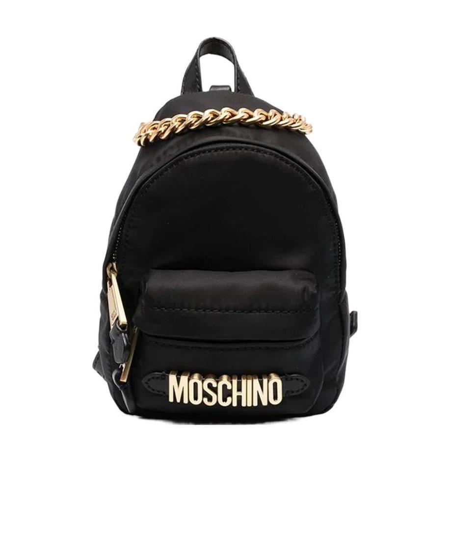 Moschino Logo Backpack In Black
