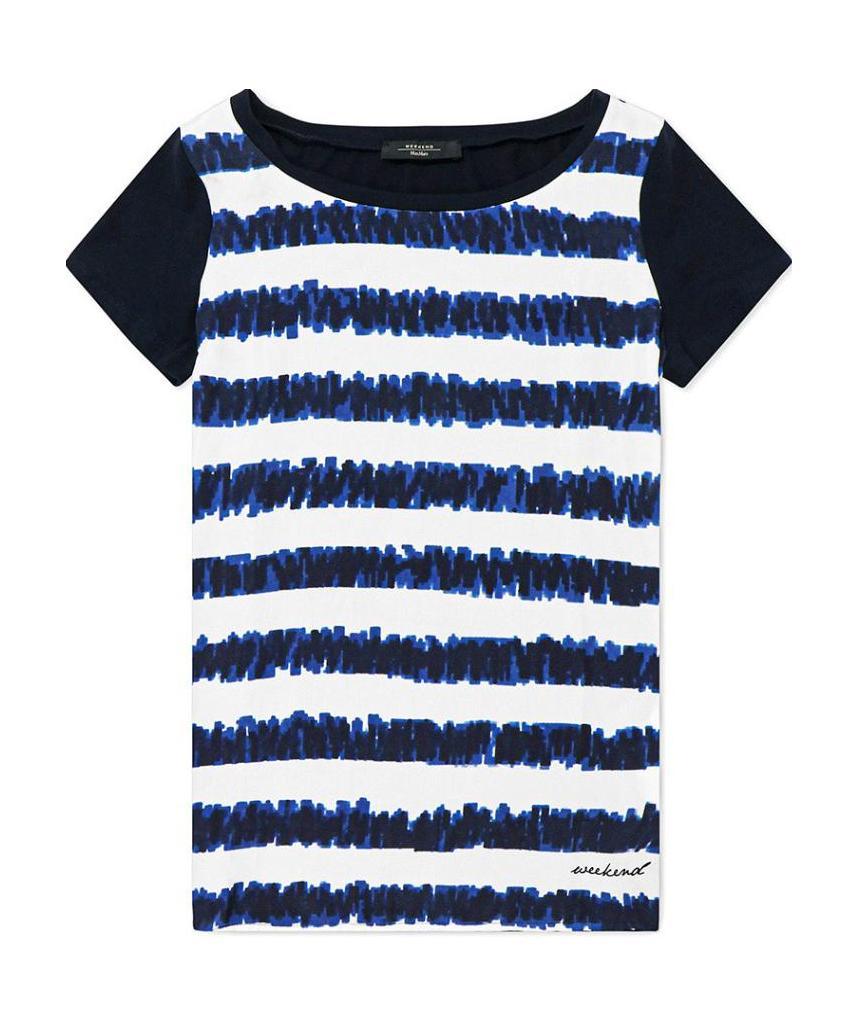 Weekend Max Mara Printed T-shirt With Round Neck In White