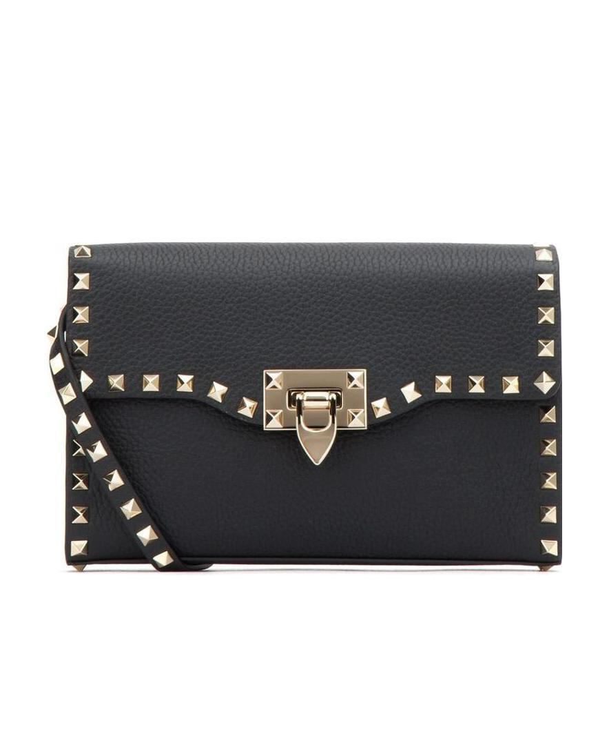 Valentino Rockstud Small Shoulder Bag In Black