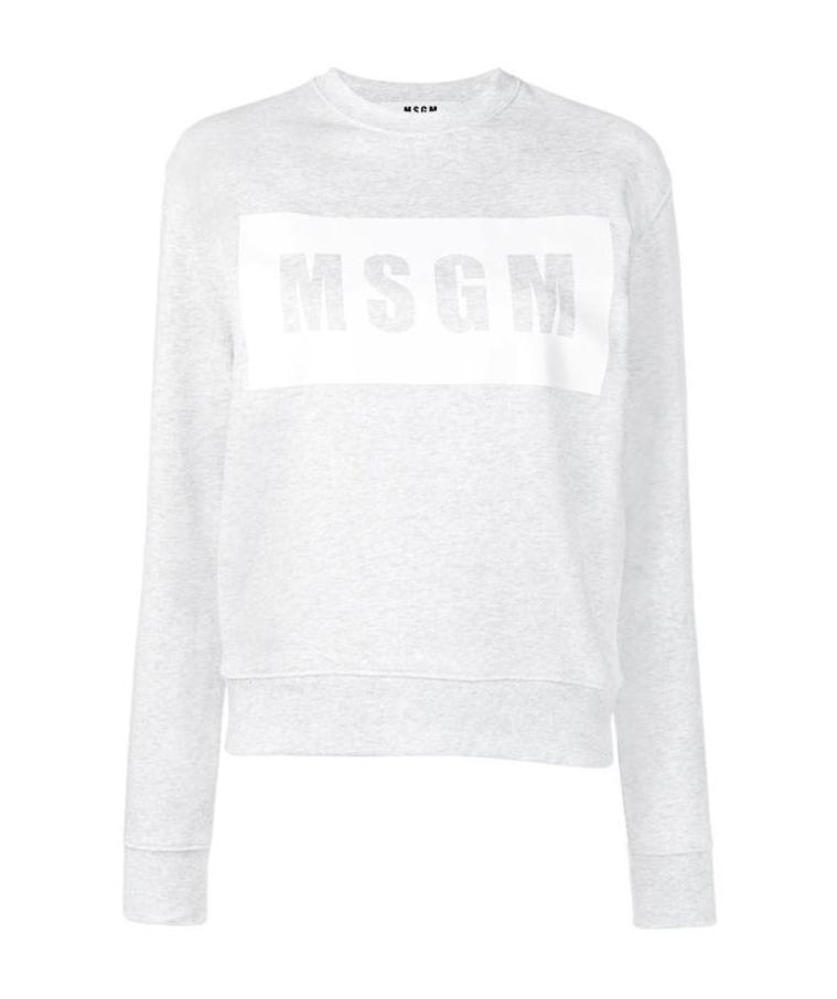 Msgm Printed Logo Sweater In White