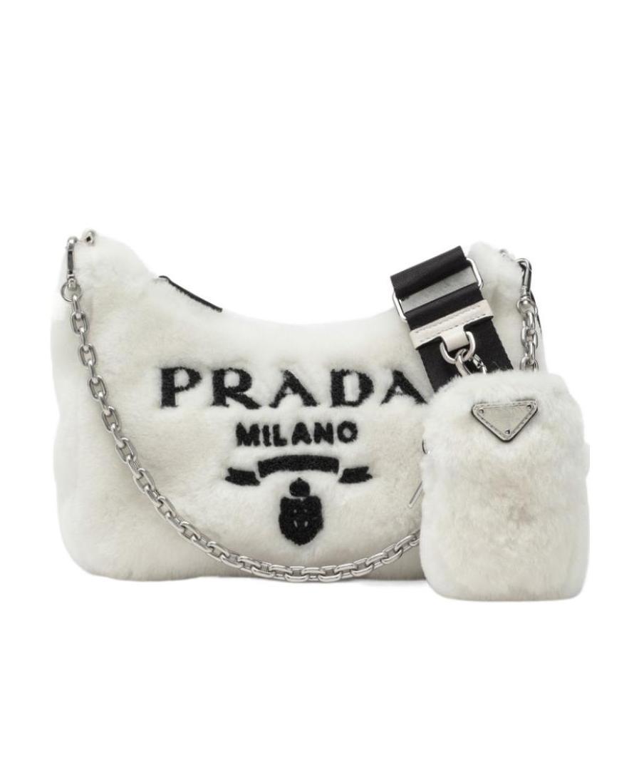 Prada Re-edition 2005 Mini Logo Three-in-one Shoulder Bag In White