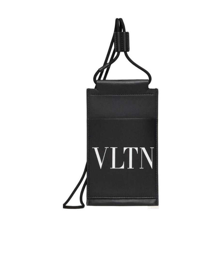 Valentino Vltn Leather Pouch In Black