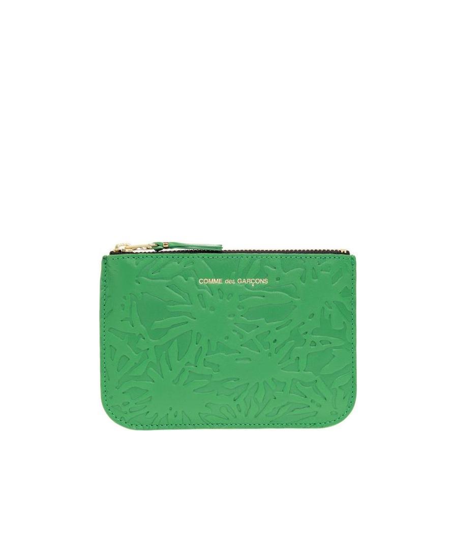 Shop Comme Des Garçons Patterned Logo Wallet In Green